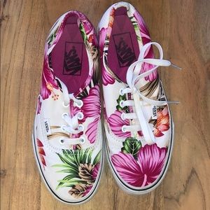 Floral lace up vans